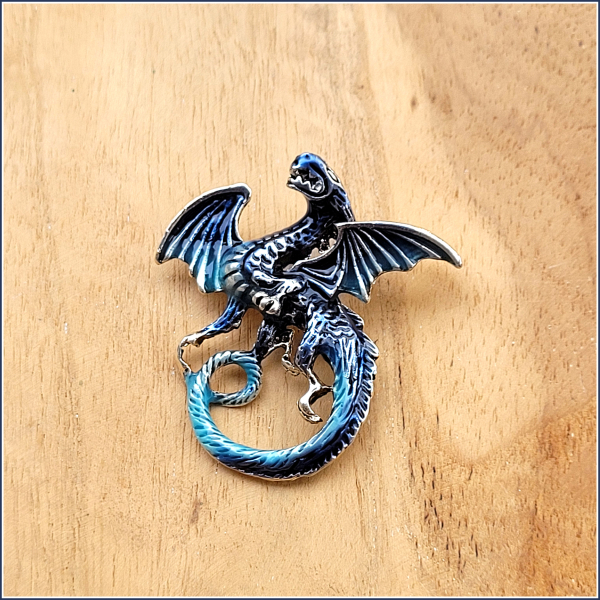 Brosche "Blauer Drache"