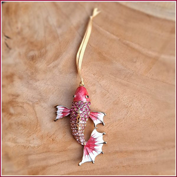 Geschenkanhänger / Dekoanhänger / Baumschmuck "Rosa Koi"