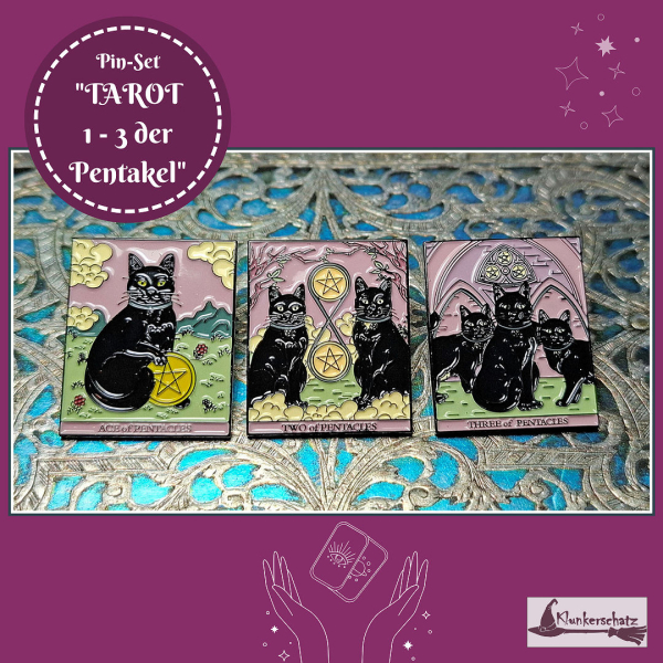 Pin-Set „TAROT – 1-3 der Pentakel“ bestehend aus 3 Pins