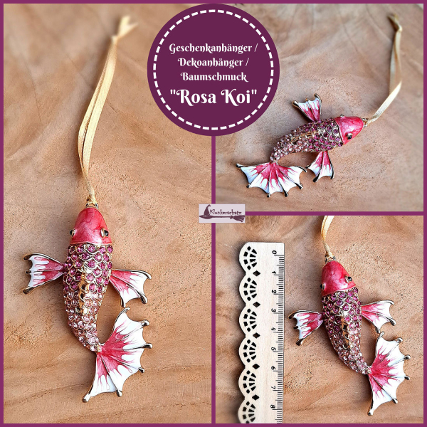 Geschenkanhänger / Dekoanhänger / Baumschmuck "Rosa Koi"