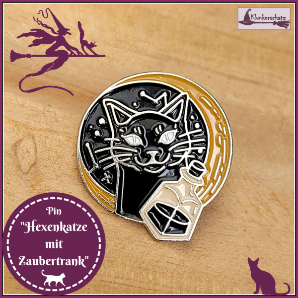 Pin "Hexenkatze mit Zaubertrank"