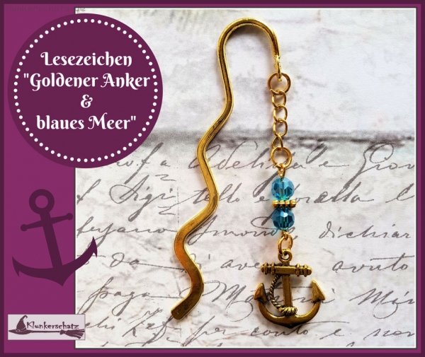 Hall of Fame - Lesezeichen "Goldener Anker & blaues Meer"