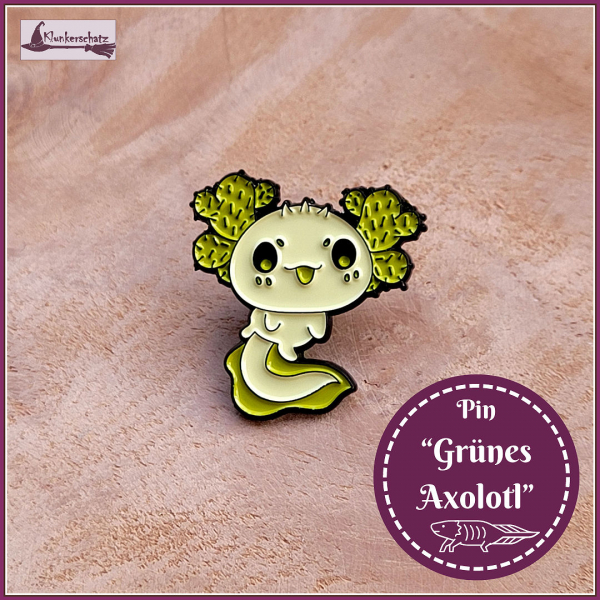 Pin "Grünes Axolotl"