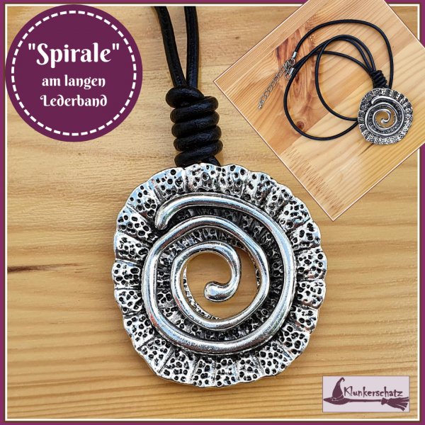 "Spirale" am langen Lederband - 80 cm