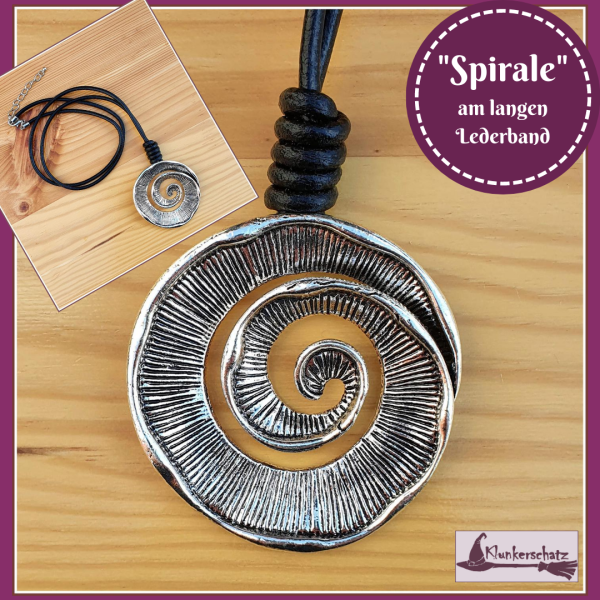 "Spirale" am langen Lederband