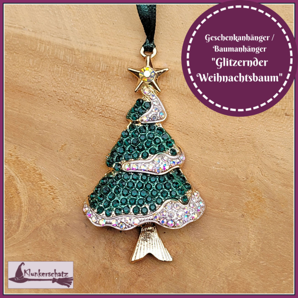 Geschenk- oder Weihnachtsbaumanhänger "Glitzernder Weihnachtsbaum"