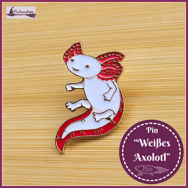 Pin „Weißes Axolotl“