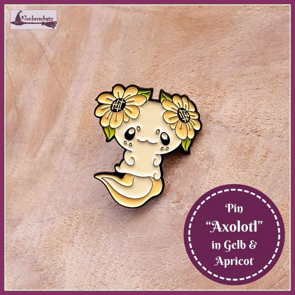 Pin "Axolotl" in Gelb und Apricot