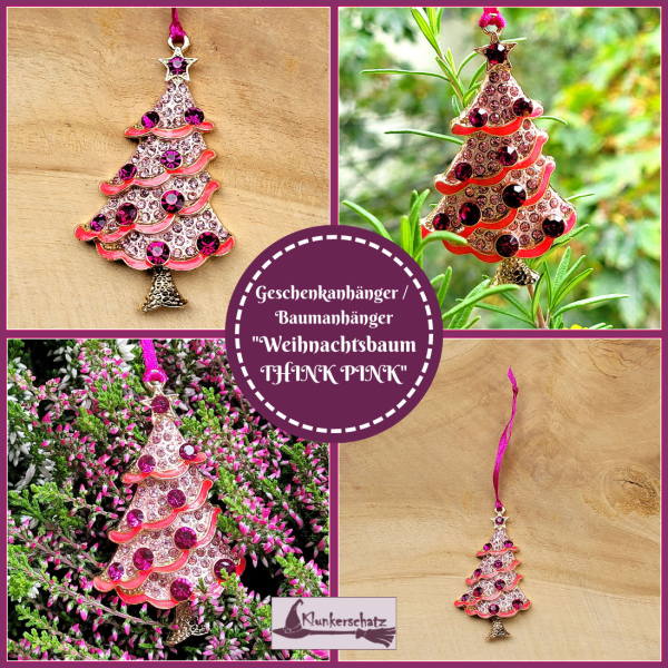 Geschenk- oder Weihnachtsbaumanhänger "Weihnachtsbaum THINK PINK!"