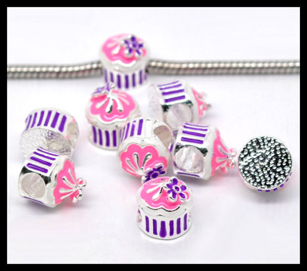 European Bead "Cupcake" - emailliert