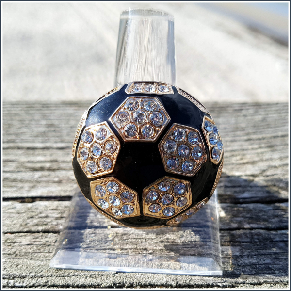 Ring mit Dehnschiene "Fußball" - goldfarben