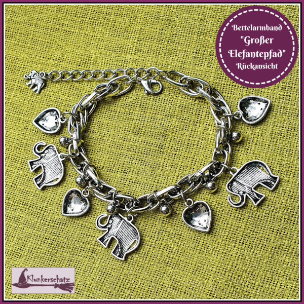 Bettelarmband / Fußkette "Großer Elefantenpfad" - 23 cm, plus Verlängerung