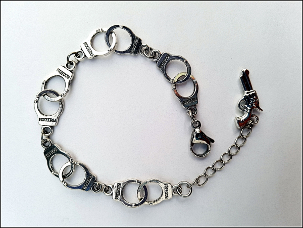 Handschellen-Armband "Verhaftet!" - 18 cm & 3 cm Verlängerung