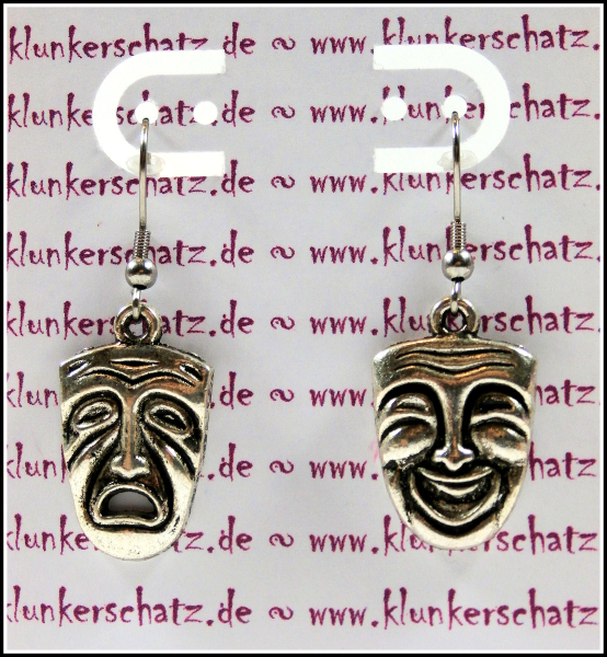 Ohrhänger "Theatermasken - die lachende und die weinende Maske"