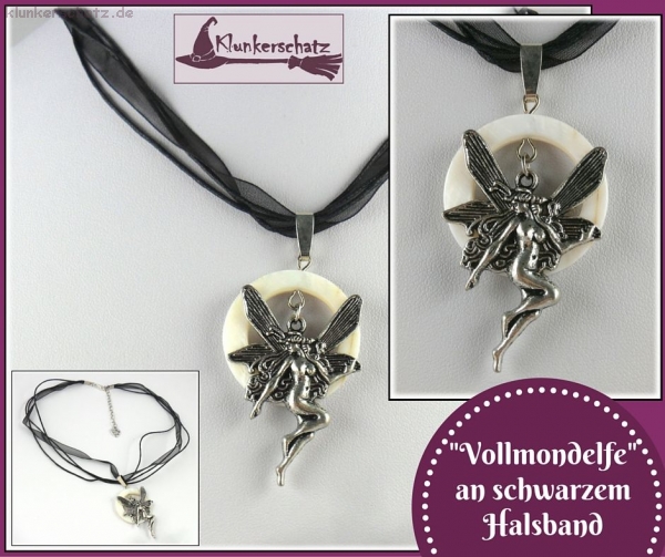 "Vollmondelfe" an schwarzem Halsband