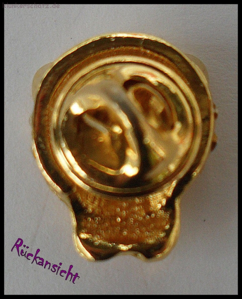 Pin "Katzenkopf" - goldfarben mit Strass