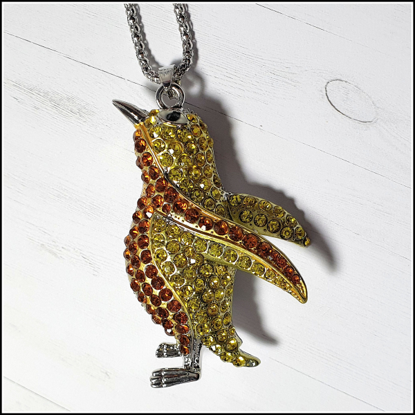 Kette "Pinguin" in Cognac & Citrin - 70 cm