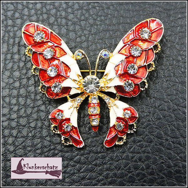 Brosche "Roter Schmetterling"