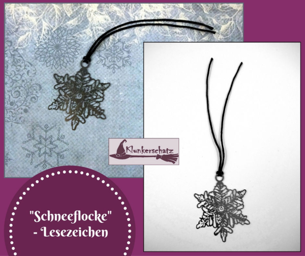 "Schneeflocke" - versilbertes Lesezeichen