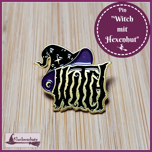 Pin "Witch" mit Hexenhut